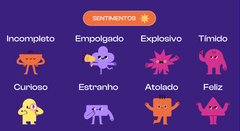 Personagens representando sentimentos